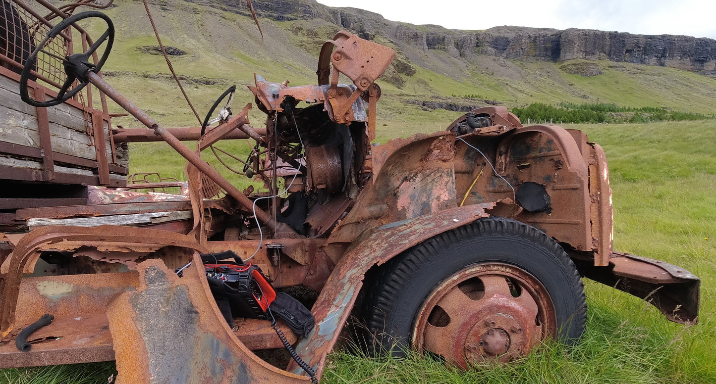 Wind Moves Metal on an Abandoned Truck