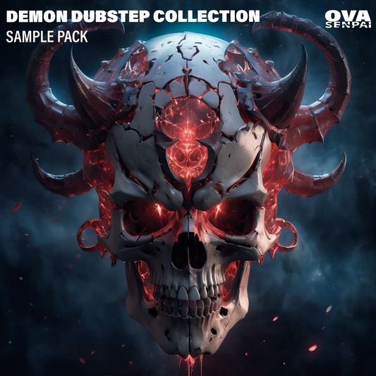 Explore the DEMON Dubstep Collection sample pack, featuring 200 bass hits, 160 drums, 35 Serum presets, melodies, FX, and MIDI files for heavy bass music production.