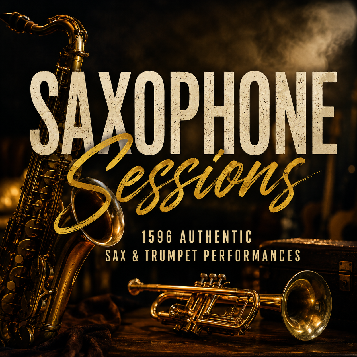 Saxophone Sessions - 1,596 royalty-free saxophone and trumpet performances featuring authentic horn loops, melodies, riffs, and instrumental phrases for music production.