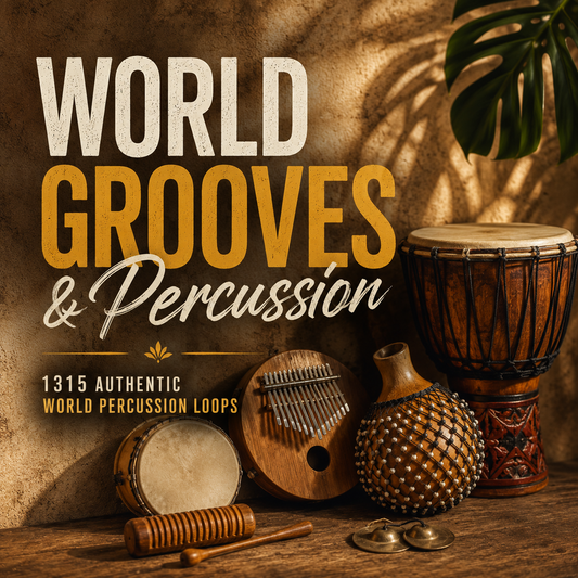 World Grooves & Percussion featuring 1,315 authentic world percussion loops with African, Indian, Latin and global percussion instruments