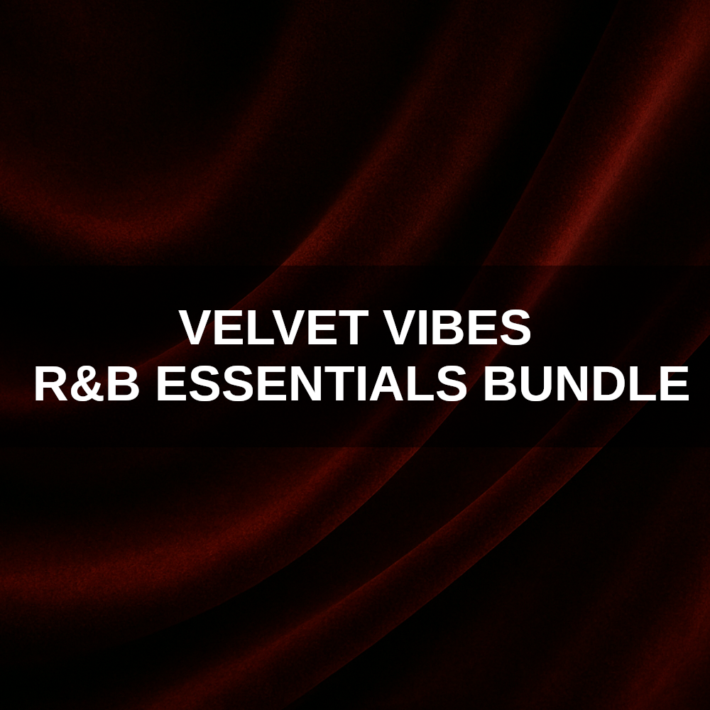 Velvet Vibes: R&B Essentials Bundle with soulful loops, one-shots, MIDI, drums, bass, chords, hi-hats, and melodies for modern R&B production.