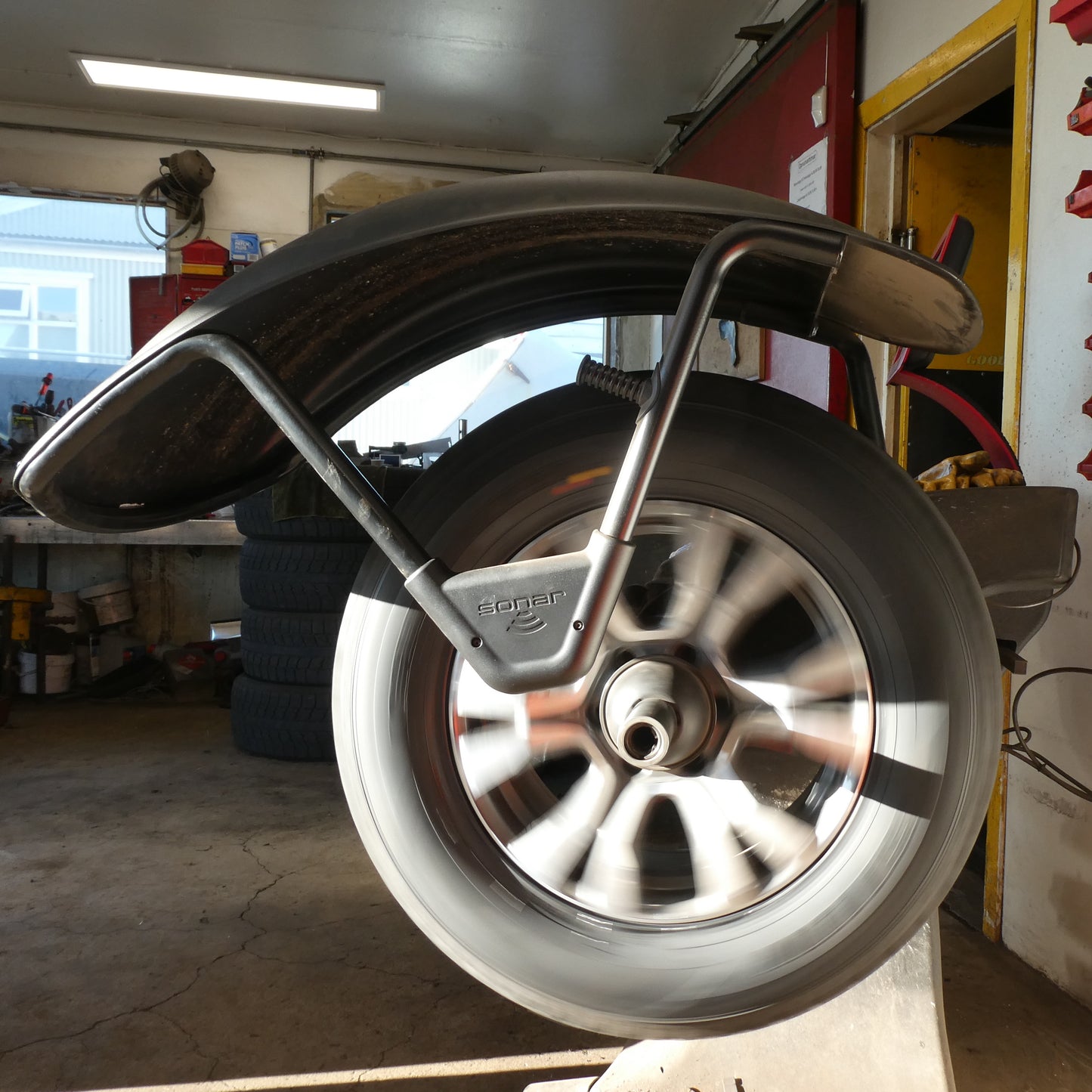 Changing Tyres in a Small Garage